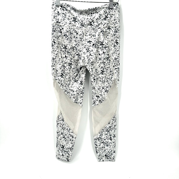 Athleta Leggings Womens Small Mesh Panels Activewear White Sandstone Salutation - Picture 4 of 9
